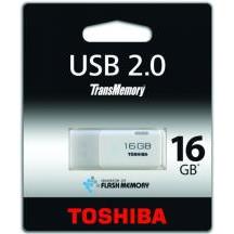 TOSHIBA HAYABUSA 16GB USB2.0 FLASH DRIVE TRANSMEMORY WHITE