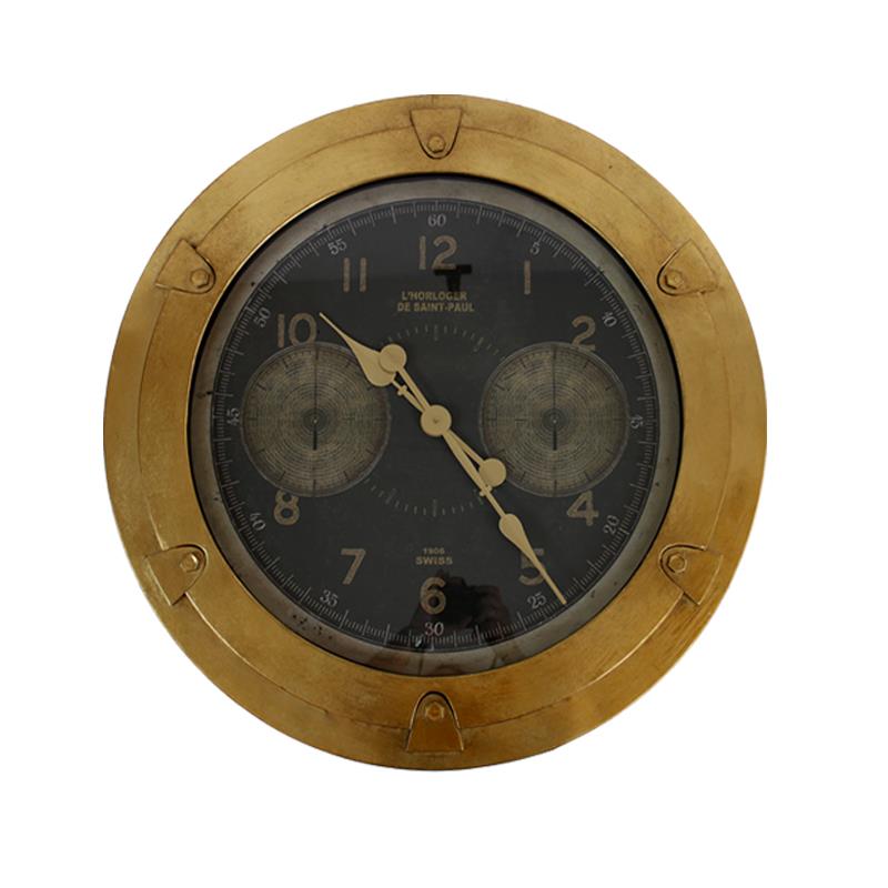 Ρολόι Τοίχου Μεταλλικό Χρυσό-Μαύρο Art Et Lumiere 70εκ. 10058 (Υλικό: Μεταλλικό, Χρώμα: Μαύρο) - Art Et Lumiere - lumiere_10058