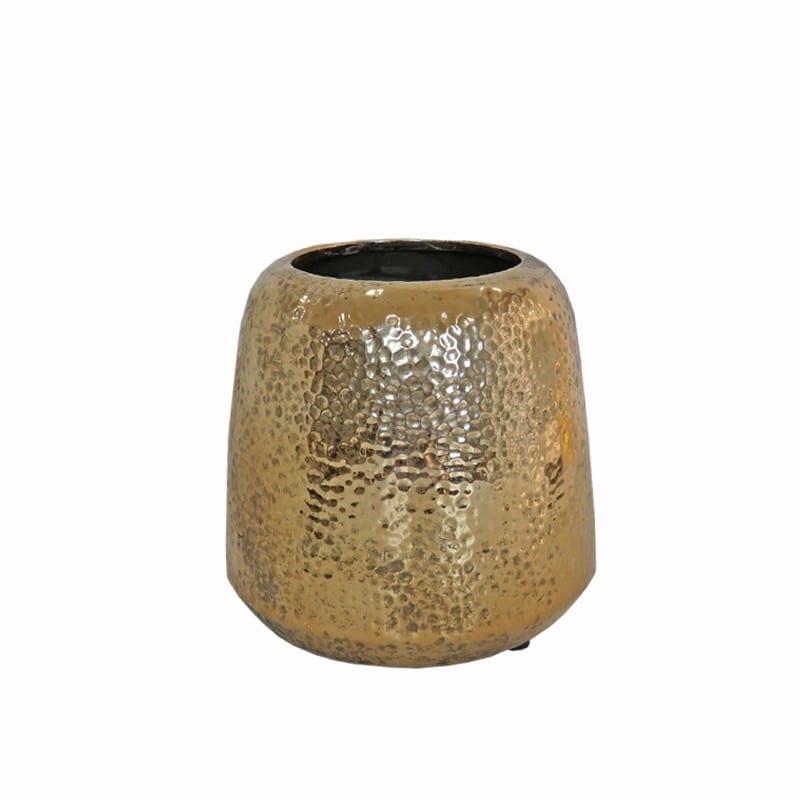 Βάζο Σφυρήλατο Κεραμικό Χρυσό Art Et Lumiere 16,5x15εκ. 03552 (Υλικό: Κεραμικό, Χρώμα: Χρυσό ) - Art Et Lumiere - lumiere_03552