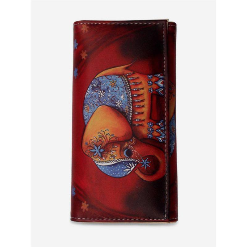 Elephant Pattern Square Leather Wallet