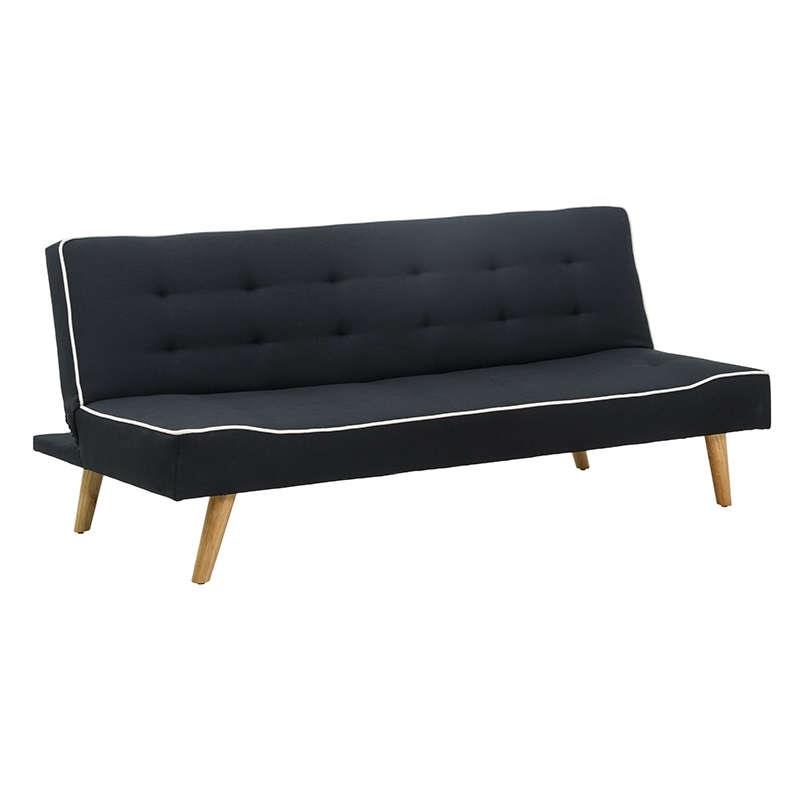 Καναπές-Κρεβάτι Τριθέσιος KLARA Μαύρο Ύφασμα 179x78x74cm