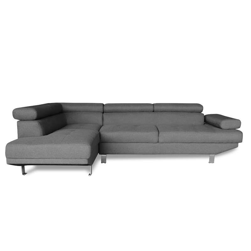 Καναπές Δεξιά Γωνιά CORNER Γκρι Ύφασμα 260x163x72cm