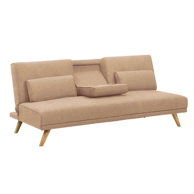 Καναπές-Κρεβάτι Τριθέσιος ELTON Μπεζ Ύφασμα 181x86x78cm
