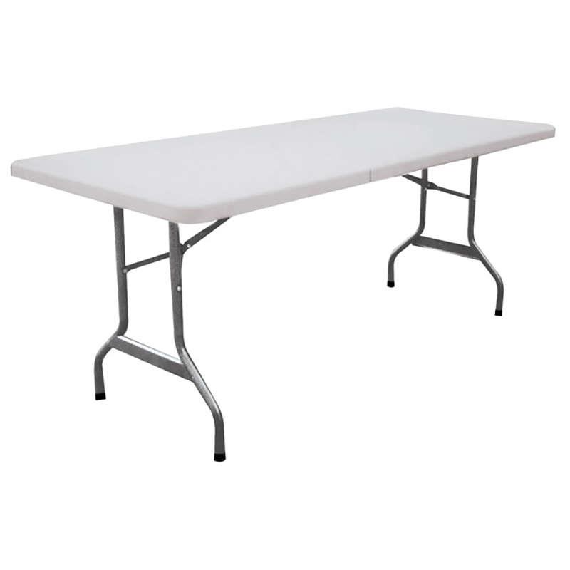 Τραπέζι Βαλίτσα Γκρι/Λευκό Μέταλλο/HDPE 152x71x74εκ