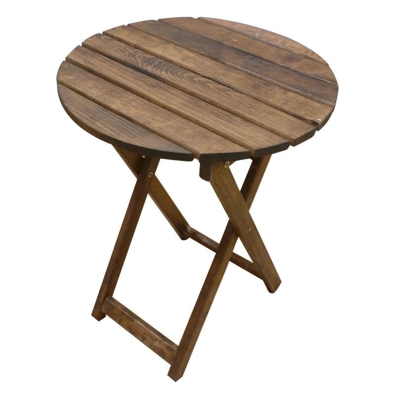 Τραπέζι Πτυσσόμενο Καρυδί Ξύλο Φ70x73cm