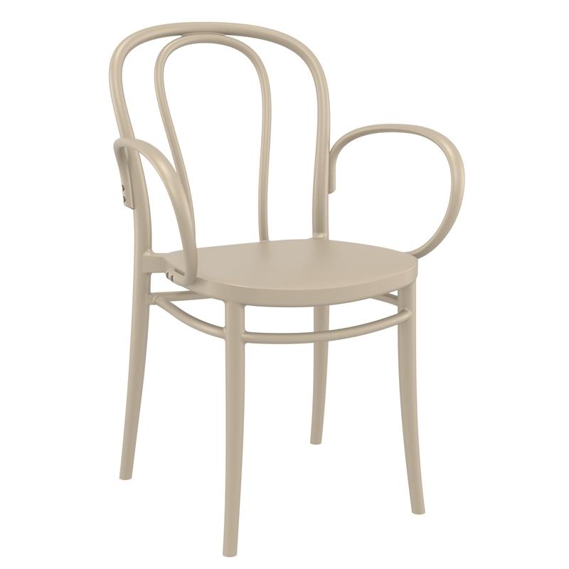 Πολυθρόνα Στοιβαζόμενη VICTOR Dove Grey PP 57x52x85cm