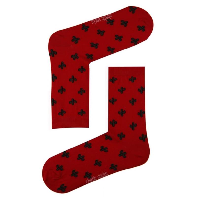 Κάλτσες με κάκτο κόκκινο unisex 78% βαμβάκι