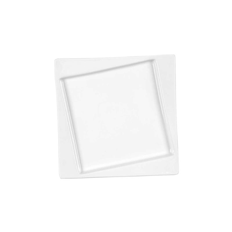 Πιάτο Φρούτου Τετράγωνο Πορσελάνης Λευκό Art Et Lumiere 20,5x20,5x2εκ. 06981 (Σετ 6 Τεμάχια) (Υλικό: Πορσελάνη, Χρώμα: Λευκό) - Art Et Lumiere - lumiere_06981