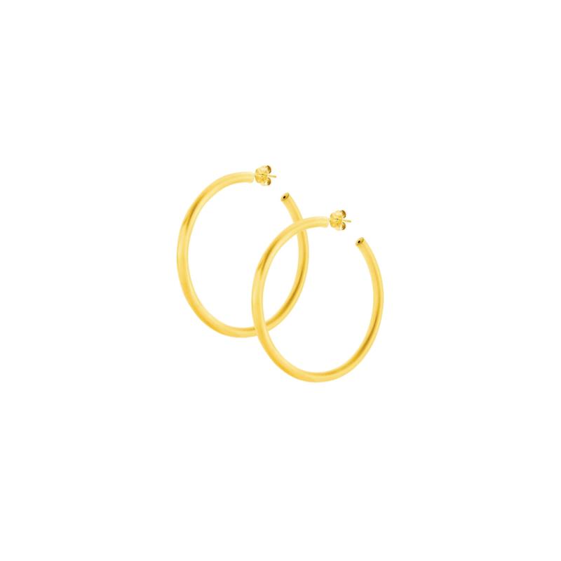 Li - LA - LO γυναικεία σκουλαρίκια κρίκοι Roma από επιχρυσωμένο ασήμι 925° - SAS006763 - Χρυσό