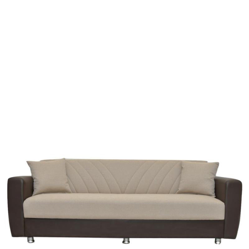 Καναπές Κρεβάτι Τριθέσιος JUAN Καφέ-Μπεζ 214x82x80cm