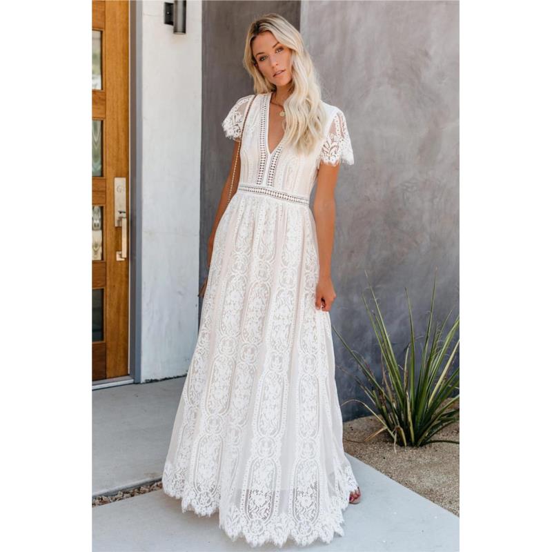 ΑΜΕΣΑ ΔΙΑΘΕΣΙΜΟ: άσπρο μάξι δαντελένιο φόρεμα JOSEPH