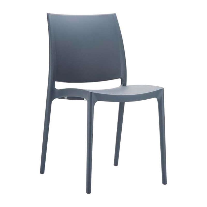 Καρέκλα Στοιβαζόμενη MAYA Ανθρακί PP 44x50x81cm