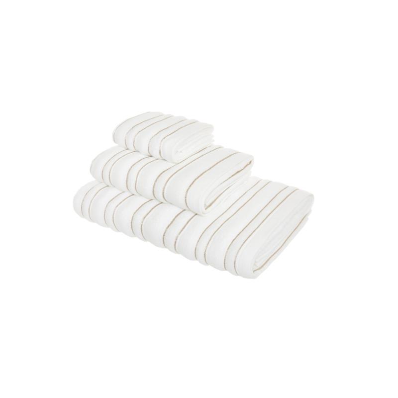 Coincasa πετσέτα προσώπου με ρίγες "Portofino" 100 x 60 cm - 007152862 Λευκό