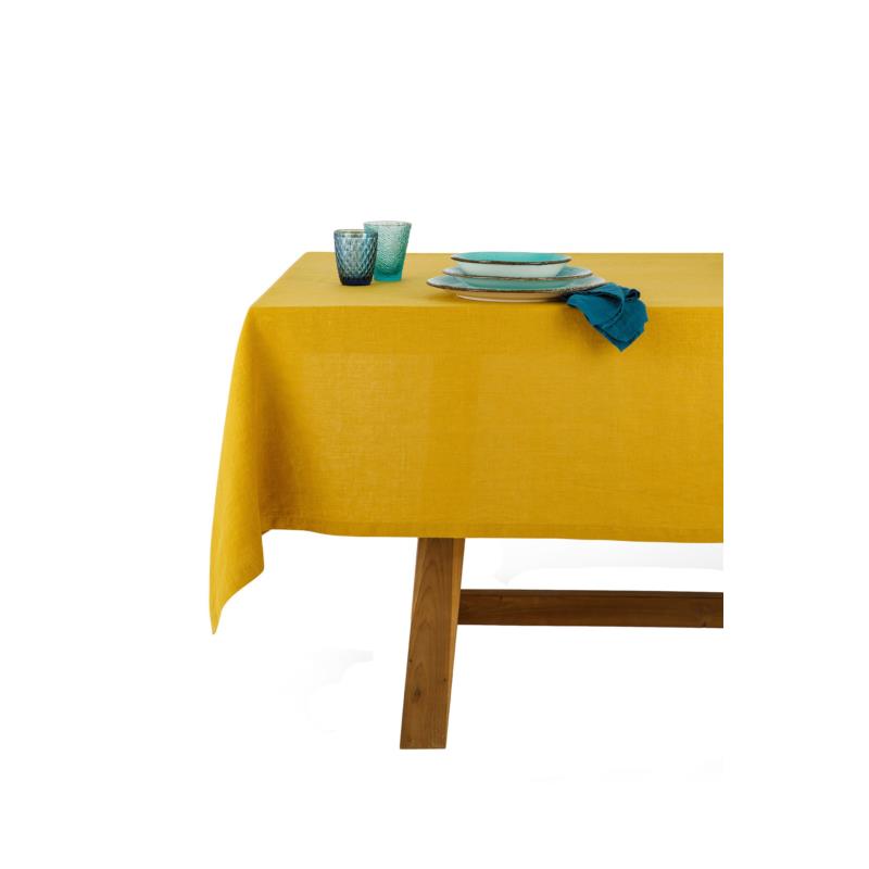 Coincasa τραπεζομάντηλο μονόχρωμο "Linen Joy" 140 x 200 cm - 007219345 Κίτρινο