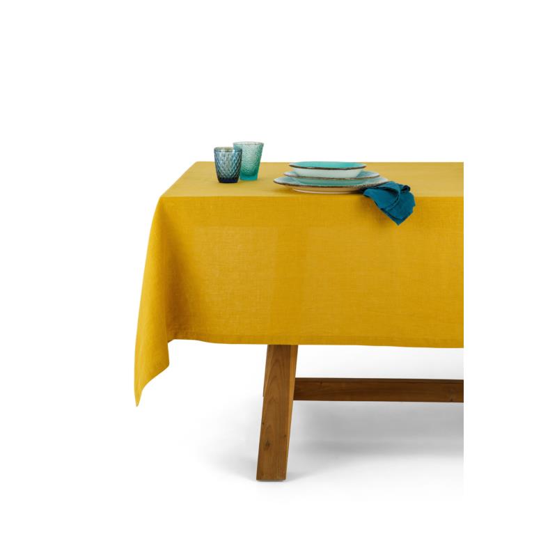 Coincasa τραπεζομάντηλο μονόχρωμο "Linen Joy" 140 x 300 cm - 007219349 Κίτρινο