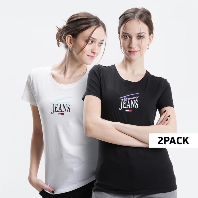 Tommy Jeans 2-Pack Skinny Essentials Logo Γυναικείο T-shirt (9000100187_1540)