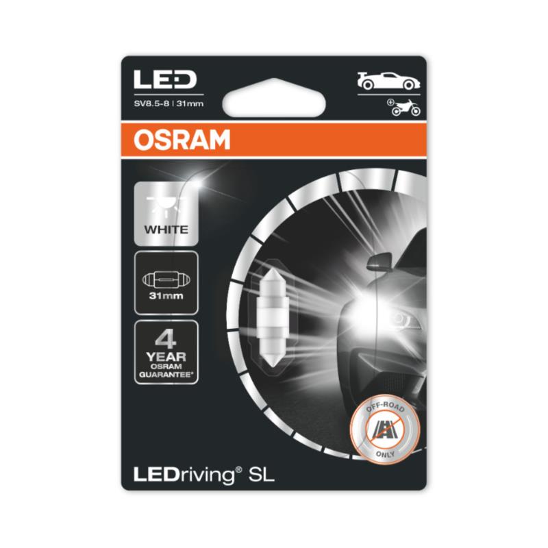 Λάμπα OSRAM C5W 31 mm LEDriving SL White 6000K 12V 1W 1τμχ