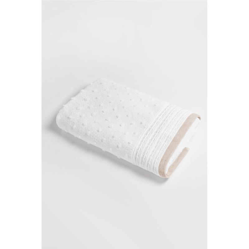 Coincasa πετσέτα μπάνιου με ανάγλυφο πουά "Portofino" 150 x 90 cm - 006681892 Λευκό