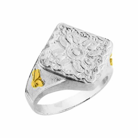 Δαχτυλίδι ανδρικό από ασήμι 925° Flair de Lis