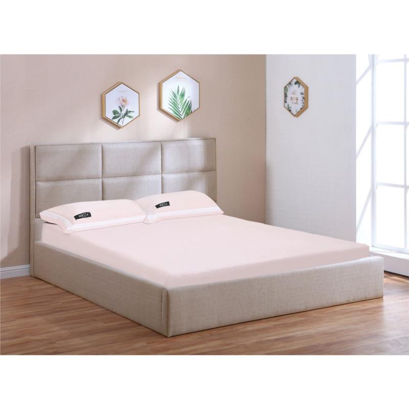 Κρεβάτι Διπλό MAX Με Χώρο Αποθήκευσης Ύφασμα Sand 176x217x104cm (Στρώμα 160x200)