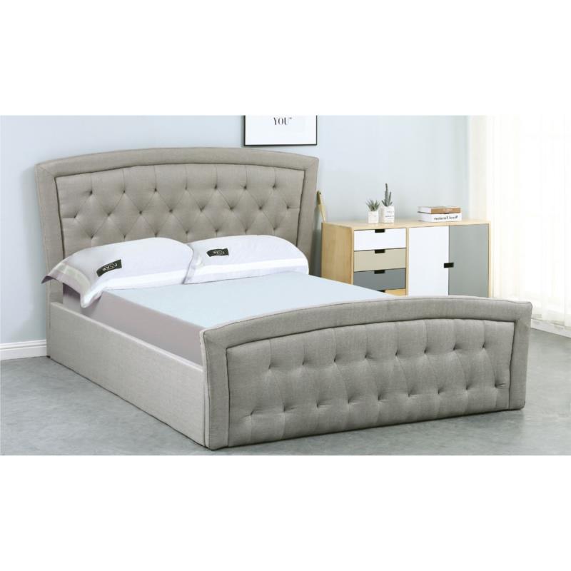 Κρεβάτι Διπλό ROMEO Με Χώρο Αποθήκευσης Ύφασμα Sand 168x212x104cm (Στρώμα 160x200)