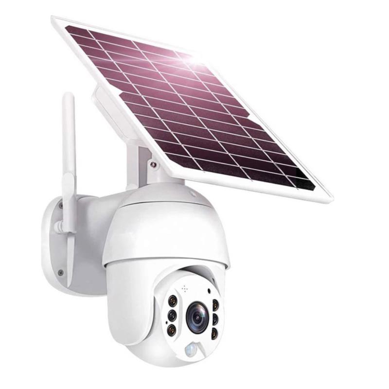 Ασύρματη Ηλιακή IP Κάμερα Ασφαλείας WiFi 2.0MP 1080p PTZ OEM Q3 – Λευκό