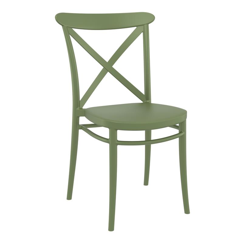 Καρέκλα Στοιβαζόμενη CROSS Olive Green PP 51x51x87cm