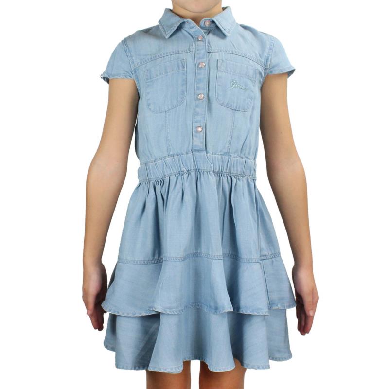 Guess Παιδικό Φόρεμα Τζιν Κοντομάνικο Μπλε K2RK14D3X30-SLLB