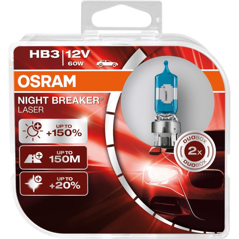 OSRAM 12V HB3 60W +150% NIGHT BREAKER LASER (9005NL-HCB) 2τμχ