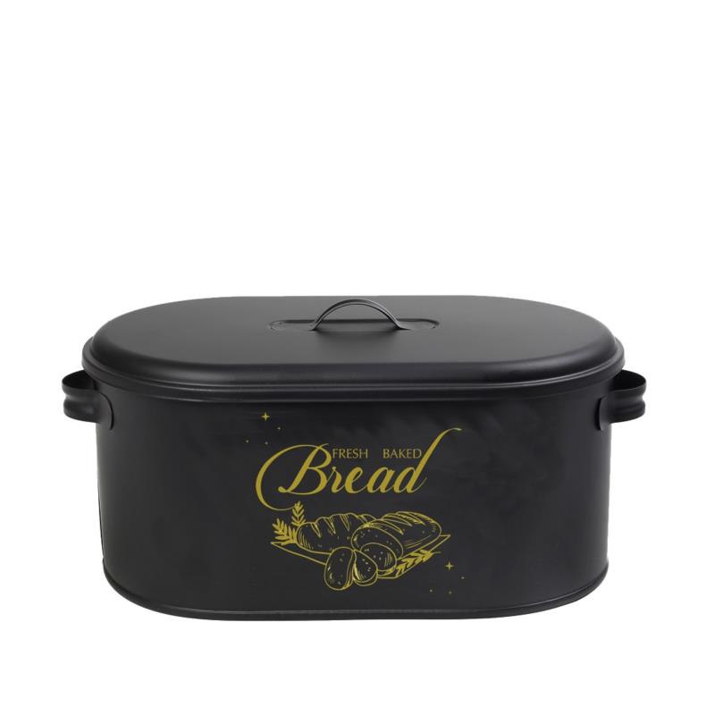 Ψωμιέρα Μεταλλική Με Καπάκι Μαύρη Ματ ESPIEL 36x20x16,5εκ. TEM118 (Υλικό: Μεταλλικό, Χρώμα: Μαύρο) - ESPIEL - TEM118