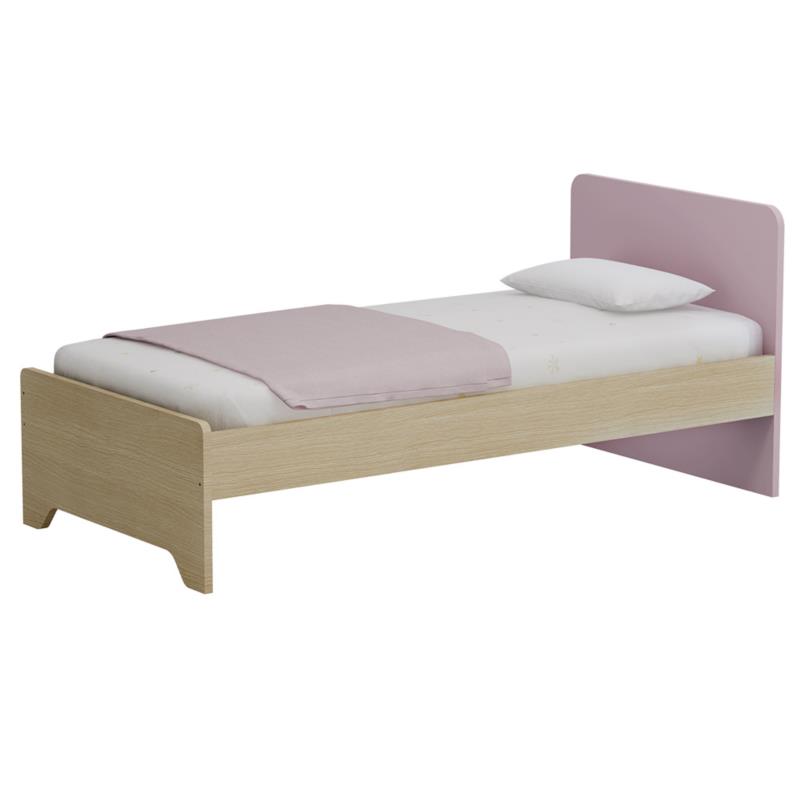 Κρεβάτι Ημίδιπλο Salina Ροζ, για Στρώμα 110x190 εκ.