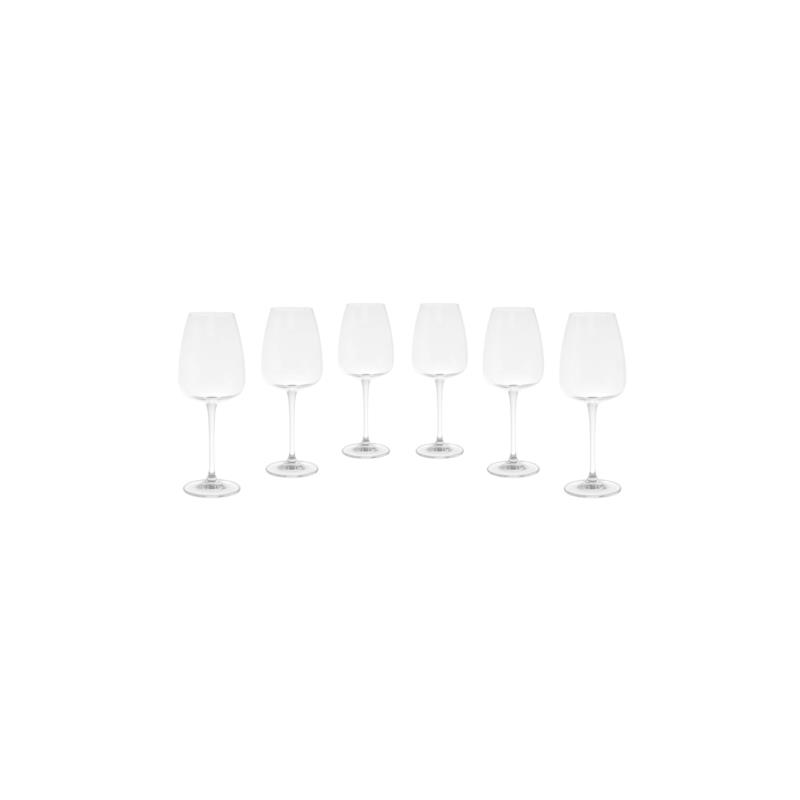 Coincasa σετ από 6 κρυστάλλινα κολωνάτα ποτήρια κρασιού με στενό χείλος 23,5 x 6 cm - 006689433 Διάφανο