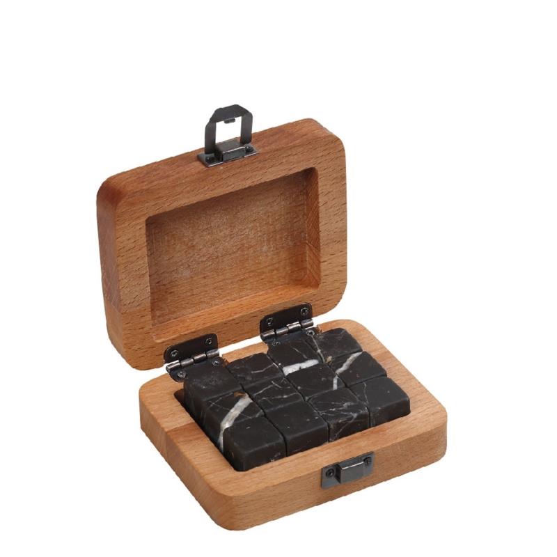 Ξύλινο Κουτί Με 12 Μαρμάρινους Κύβους Αντί Πάγου ESPIEL 11x9x4εκ. KOP119 (Υλικό: Ξύλο) - ESPIEL - KOP119