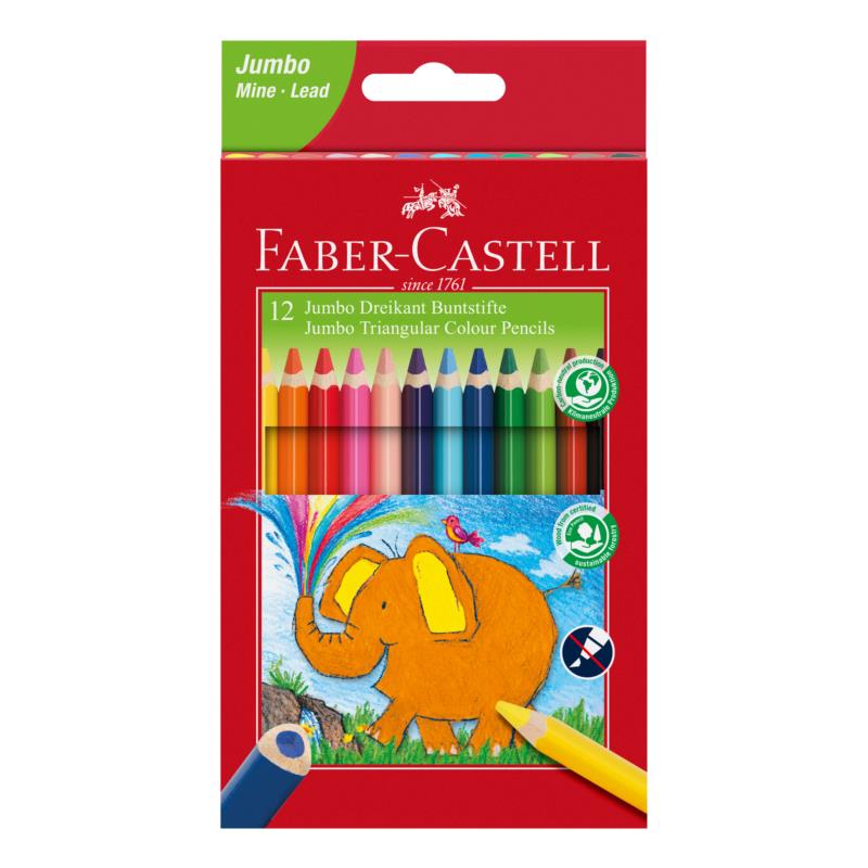 Faber-Castell Ξυλομπογιά Jumbo σετ των 12 χρωμάτων - 077116501/