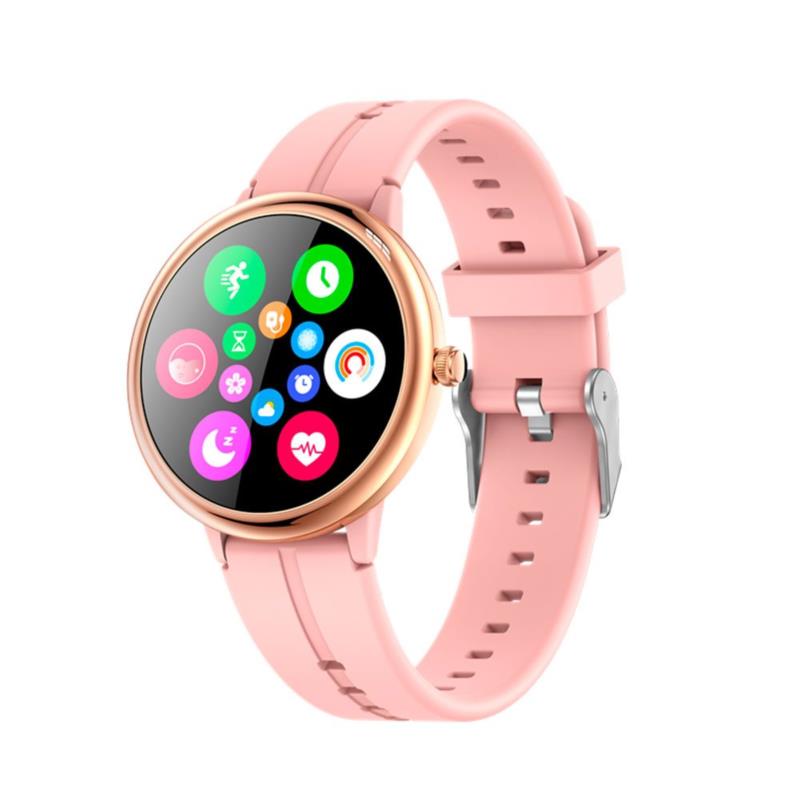 smartwatch r8 - Ροζ - Χρυσή κάσα / Ροζ λουρί σιλικόνης