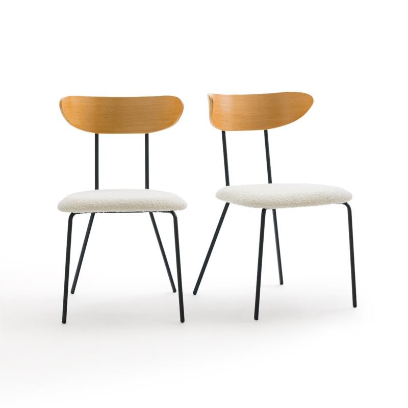 Σετ 2 καρέκλες με μπουκλέ ταπετσαρία Π48cm