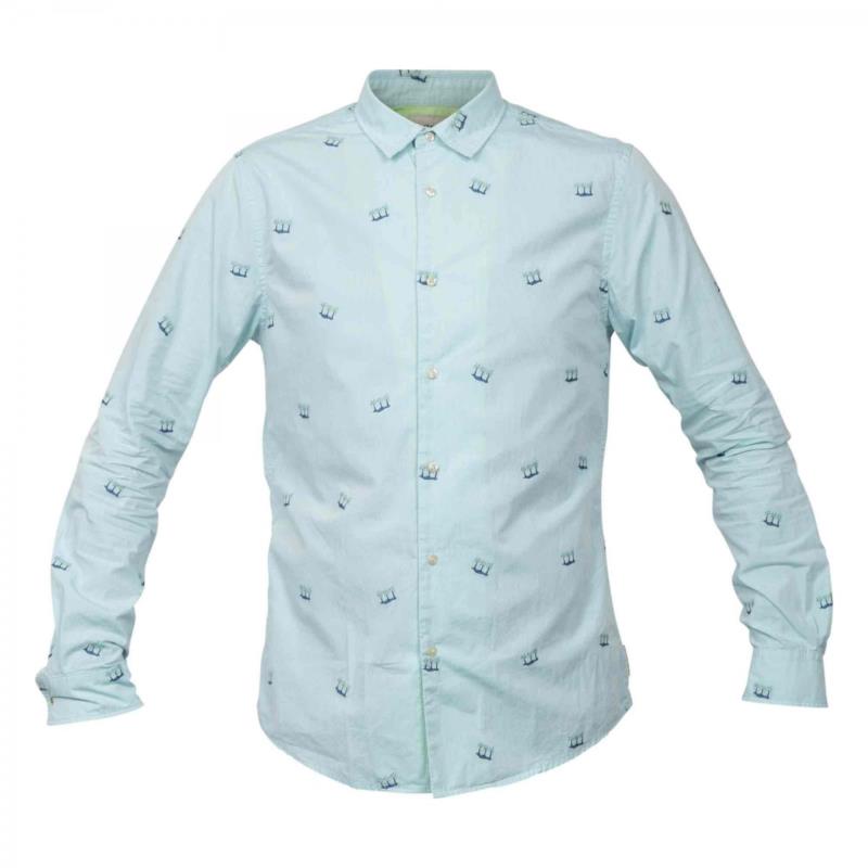 BASIC LONG SLEEVE SHIRT Γαλάζιο 166009 Γαλάζιο