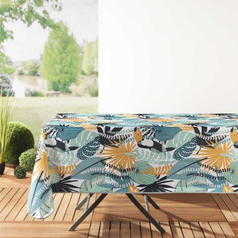 Τραπεζομάντιλο Douceur d interieur NAPPE RECTANGLE 150 x 240 CM POLYESTER IMPRIME BRAZILIA MENTHE/B