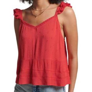 TOP SUPERDRY OVIN VINTAGE BRODERIE CAMI W6011287A ΚΟΚΚΙΝΟ