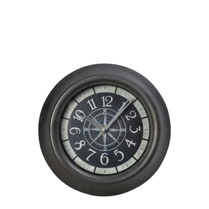 Ρολόι Τοίχου Polyresin Γκρι ESPIEL 23,2x5,4x23,2εκ. ROL602 (Υλικό: Polyresin, Χρώμα: Γκρι) - ESPIEL - ROL602