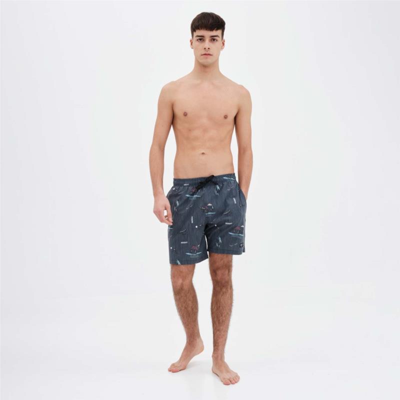RECYCLED PRINTED 17" VOLLEY SWIM SHORTS ΜΑΥΡΟ