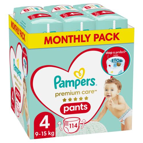 Πάνες Μέγεθος 4 (9-15kg) Pampers Premium Care Pants (114τεμ)
