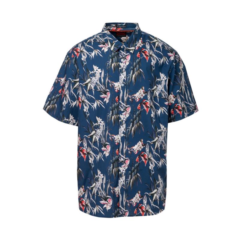 Funky Buddha ανδρικό πουκάμισο με all-over print Regular Fit - FBM005-052-05 - Μπλε