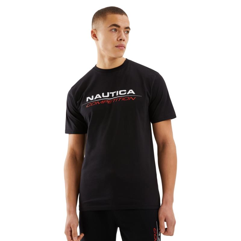 Nautica ανδρικό T-shirt με logo print ''Vang'' - N7CR0010 - Μαύρο