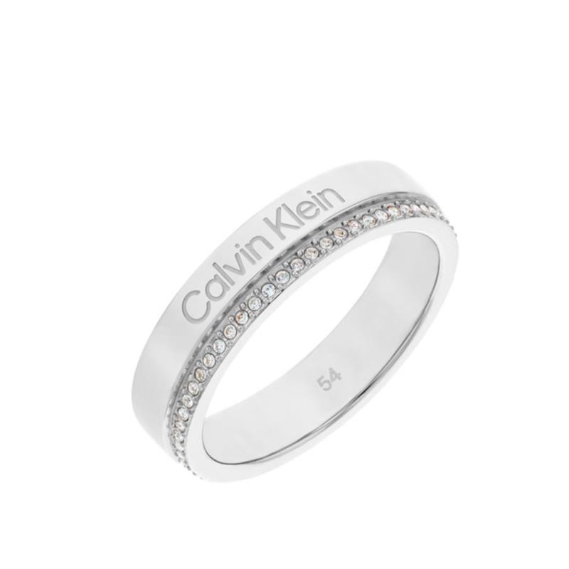 Calvin Klein Γυναικείο Δαχτυλίδι Από Ανοξείδωτο Ατσάλι Με Πέτρες 35000200