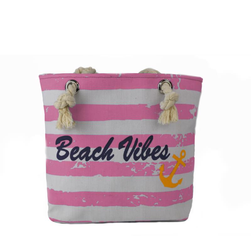 Τσάντα παραλίας/αγορών Tote Bag - "Beach Vibes" Vintage