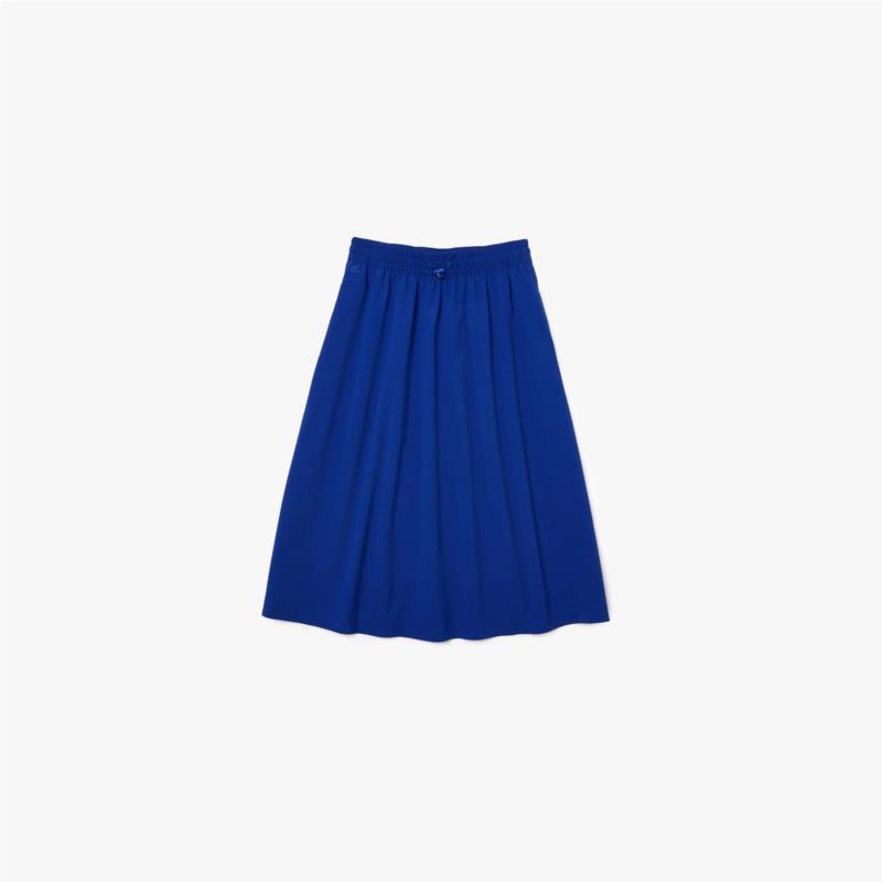 Lacoste γυναικεία midi φούστα μονόχρωμη με ελαστική μέση - JF1009 - Μπλε Cobalt