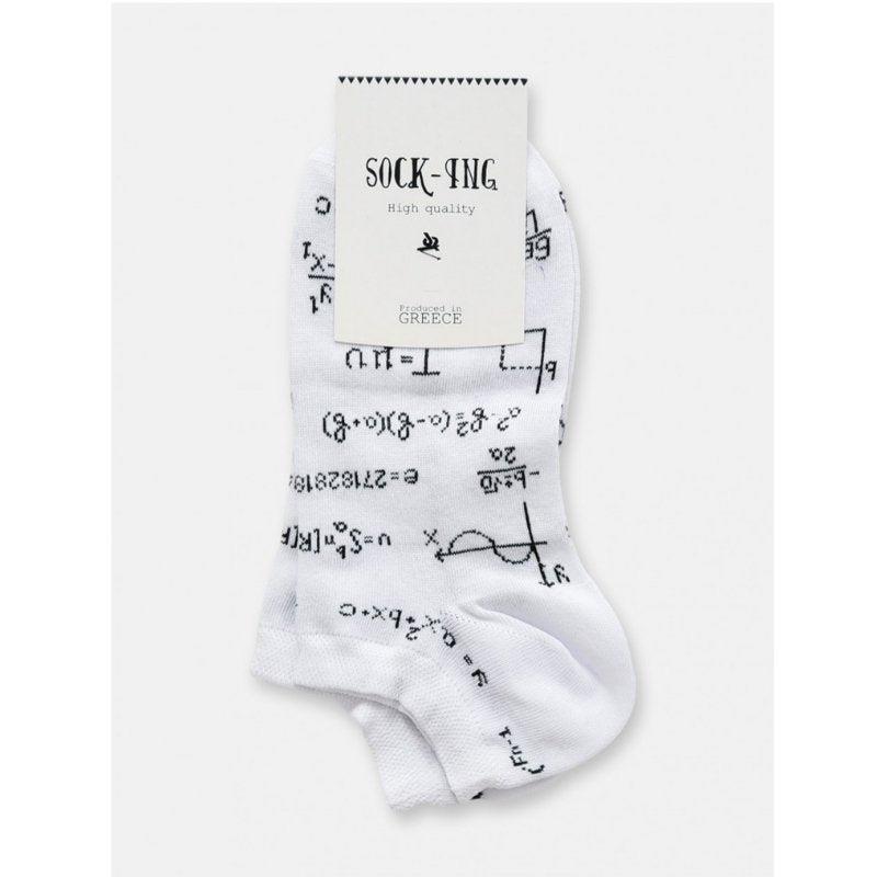 Τερλίκι κάλτσα Γυναικεία με σχέδιο Εξισώσεις | 1021 ΛΕΥΚΟ