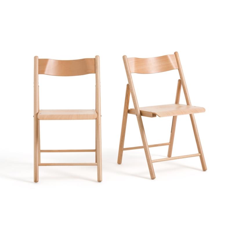 Σετ 2 πτυσσόμενες καρέκλες από ξύλο οξιάς