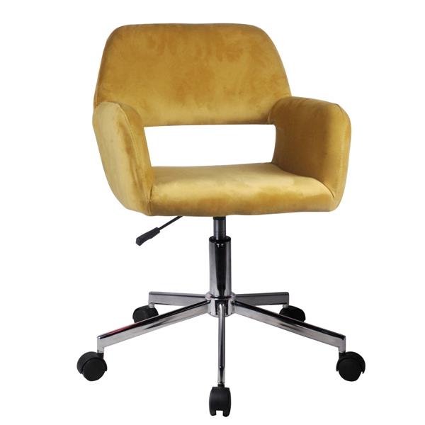 Καρέκλα Γραφείου KLOI Κίτρινο Βελούδο 53x57x78-90cm